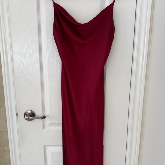 Petal and Pup Red Satin Midi Dress - Picture 1 of 5